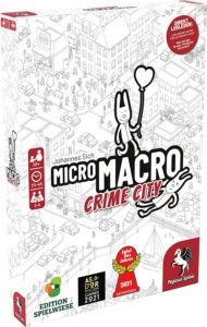 MicroMacro: Crime City, Spiel des Jahres 2021, Spiel ab 10 Jahre, Spiele ab 8 Jahre, Brettspiele, Brettspiel, Gesellschaftsspiel, Gesellschaftsspiele, Familienspiel, Familienspiele, micro macro crime city